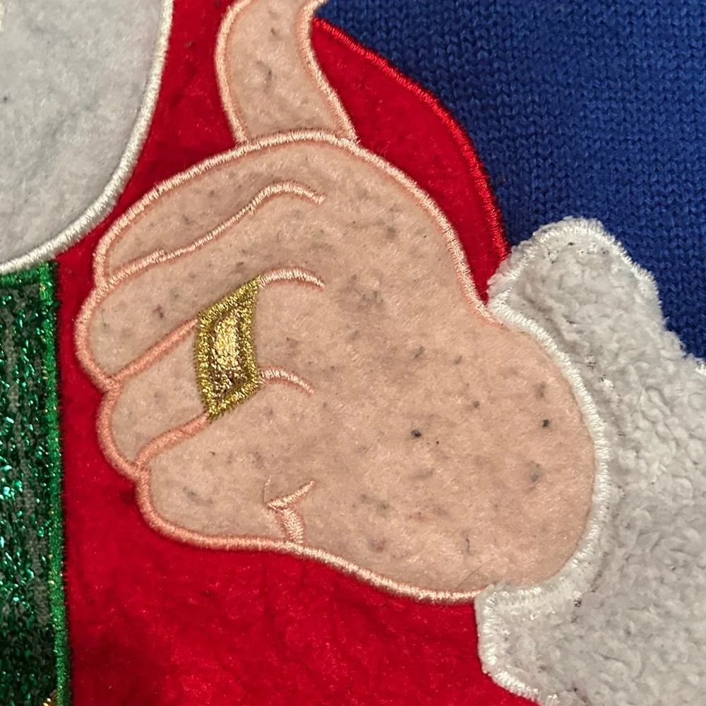 Santa Ugly Sweater XL Unisex Red Blue Festive Holiday Christmas Knit